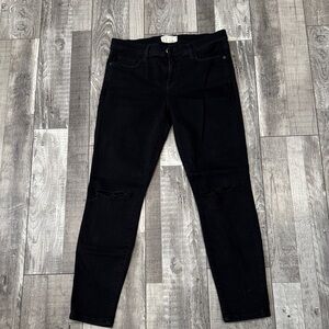 CURRENT/ELLIOT Black Distressed Skinny Jeans